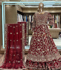 Bridal Lehnga Maroon Size M Angraka style 