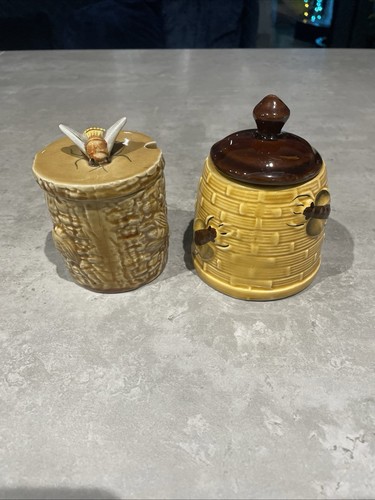 Vintage bee honey pots - 2,