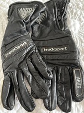 Akito Track sport Black Leather Motorcycle Gloves Size S