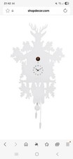 White Diamantini and Domeniconi Modern Design Cuckoo cucu Clock made in Italy