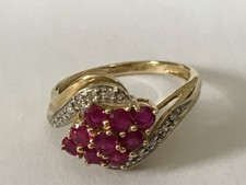 Vintage 9 ct gold diamond ruby