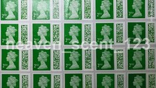 100 x 2nd Class Stamps Unfranked Barcoded Genuine With Original Gum