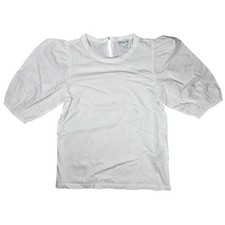 J. Crew Broken-in jersey puff-sleeve eyelet top XXS