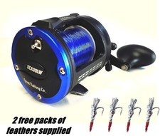 Boat Reel Sea Fishing Level Wind Trolling Multiplier  25lb line  2 SABIKI RIGS