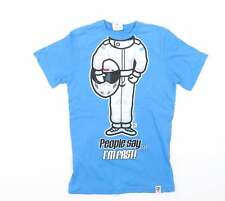 Tiny idol Boys Blue Cotton Blend Basic T-Shirt Size 11 Years Round Neck