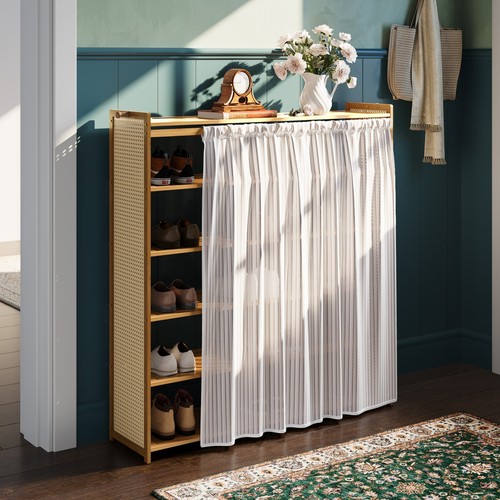 Bamboo shoe rack - bamboo,