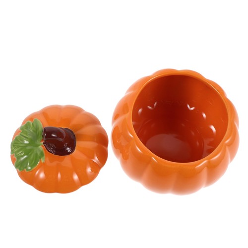 Pumpkin ceramic jar - ceramic,