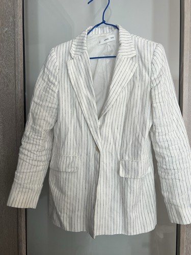 Mango linen white blue - linen,