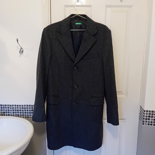 Benetton wool coat men m - men's,