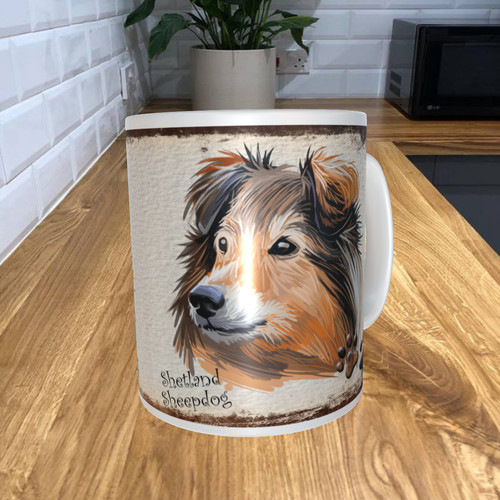 Shetland sheepdog 11oz coffee - sheepdog,