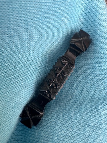Victorian black brooch - brooch, bar