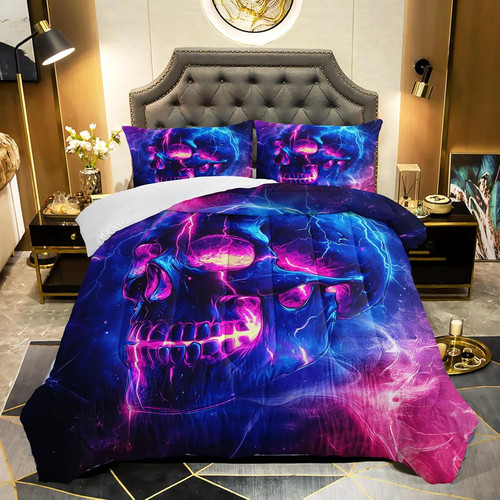 3pcs gothic skull comforter - 3pcs,