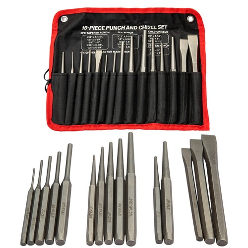 16pcs punch and - 16pcs, chisel
