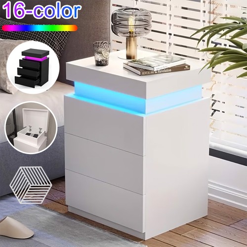 High gloss bedside table - gloss, rgb