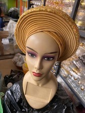 Elegant African occasion design Auto Gele Plated 100% Aso Oke, £18.00 Free Post