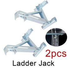 Pair Two-Rung Short Body Ladder Jack Short Body 2 Rung Up To 18" Width, Silver