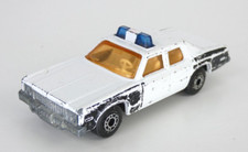 Matchbox Plymouth Gran Fury RARE Amber Windows Blue Lightbar Toy Car Vintage