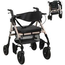 HOMCOM 2-in-1 Mobility Walker