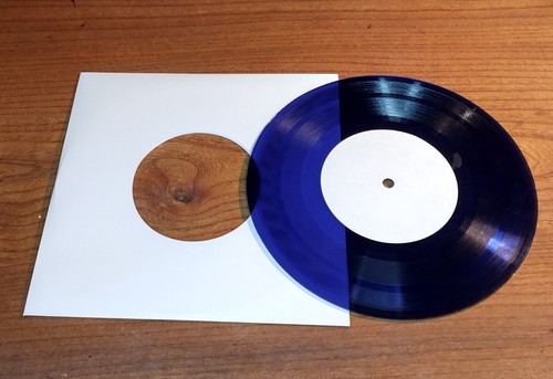 Lathe cut vinyl record - record, blue