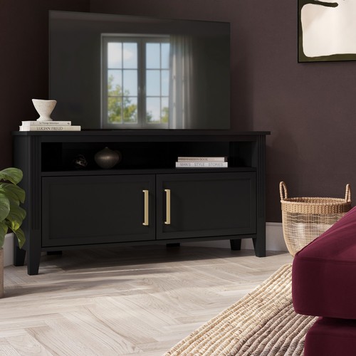 Corner black wooden - black,