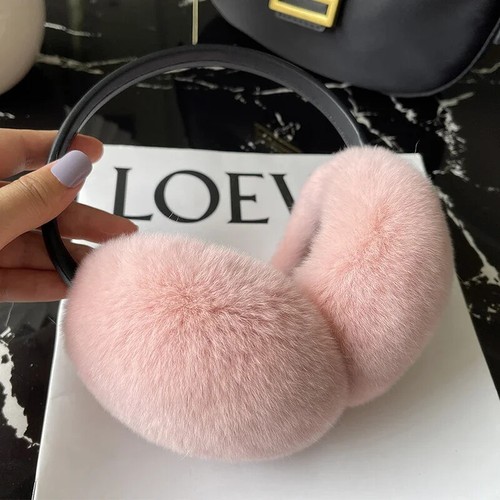 Real rex rabbit fur earmuffs - real,