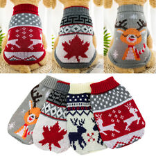 Christmas Pet Clothes High Neck Knitted Sweater Cat Dog Coat Warm Winter Apparel