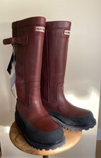 Hunter Brown Leather Boots "Crown"  Knee High NWT No Box 7 41 Unworn