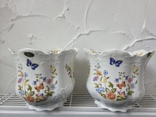 Aynsley Cottage Garden Fine Bone China Indoor Planter Plant Pot Floral Design X2