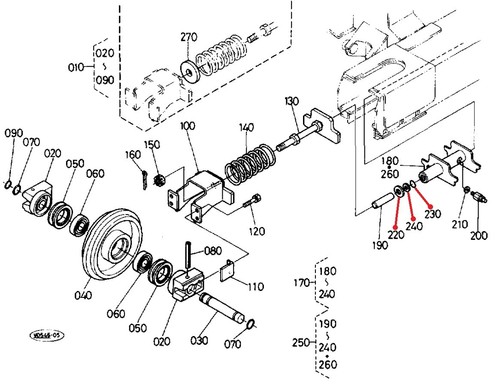 Track tension cylinder seal - track,