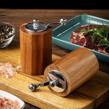Wood Manual Salt Pepper Grinder Pepper Mill Hand Crank Spice Salt Kitchen Tools