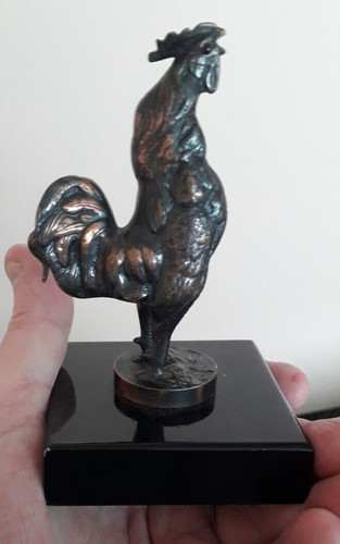 Crowing cockerel bronzed metal - cockerel,
