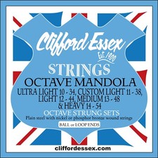 OCTAVE MANDOLA STRINGS. OCTAVE STRUNG. TUNED G D A E. CLIFFORD ESSEX.