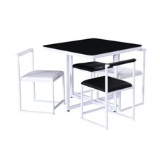 Grange Spacesaver Dining Table with 4 Chairs - Black & White