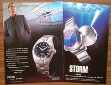 Two 20-Year-Old Adverts for SEIKO & STORM WATCHES. Free UK p&p