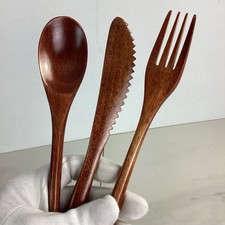 4 Portable Wooden Cutlery Sets