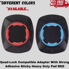 Quad-Lock Compatible Adapter With Strong Adhesive Sticky Heavy Duty Pad RED