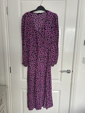 Myleene Klass Lilac Leopard Print Wrap Dress Next Size 8 Uk