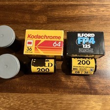 4x Film Bundle Kodak 2x Gold 200 36 Exp Ilford FP4 Plus 125 36 Exp Kodachrome 64