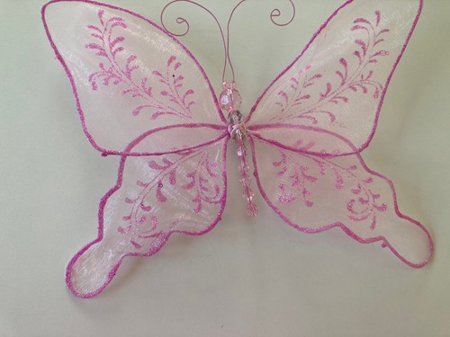 Butterfly large pink organza - butterfly,