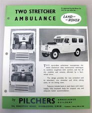 LAND ROVER Two Stretcher Ambulance Pilchers Conversion Sales Sheet