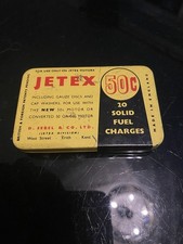 Vintage Jetex 50c 20 Solid Fuel Charges For Aircraft Boats And Cars Tin 