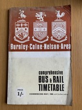 Burnley Colne Nelson Bus & Rail Timetable May 1968 Ribble Hebble Keighley 