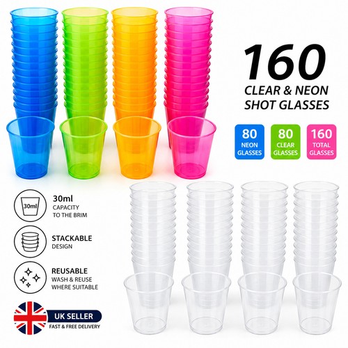 160 reusable plastic shot - reusable,