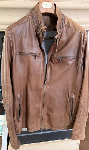 Gimo cognac leather jacket - cognac,