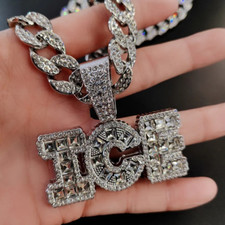 Iced Out "ICE" Pendant Necklace with Cuban Link Chain – Bling Jewelry