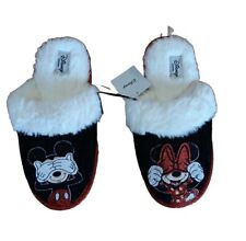 Disney Ladies Mickey and Minnie Mouse Slippers Indoor Home Womens SlipOn Mules  