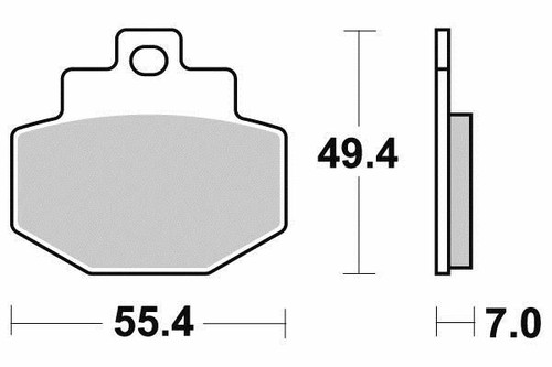 Rear brake pads - rear, semi