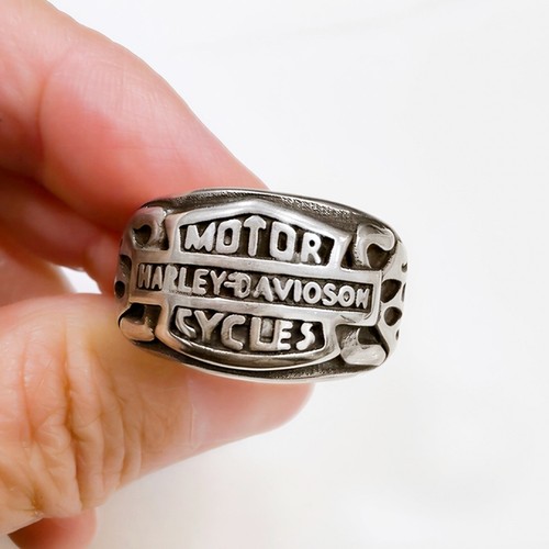 Harley style biker ring - harley,