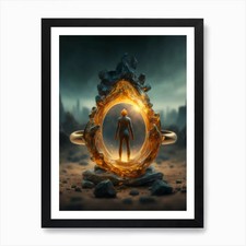 Amber Ring Art Print Framed Wall Art Poster Canvas Print Picture