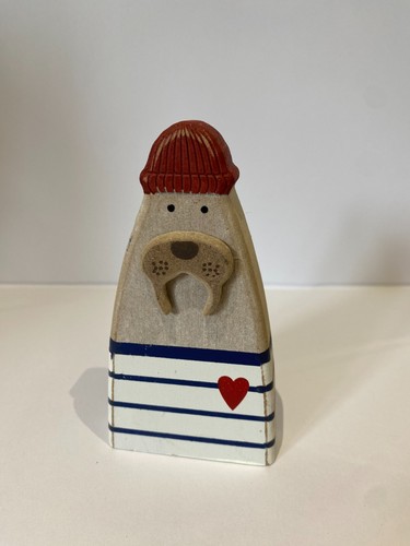 Wooden walrus ornament 12cm - wooden,